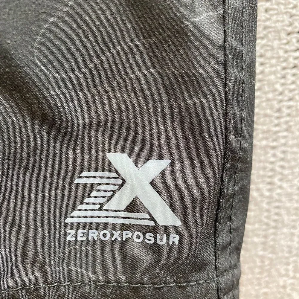 ZX zero exposure boys bathing suit gray and blue